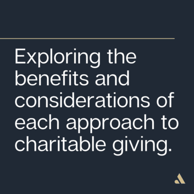 Using Donor-Advised Funds vs. Donating Directly to Charities